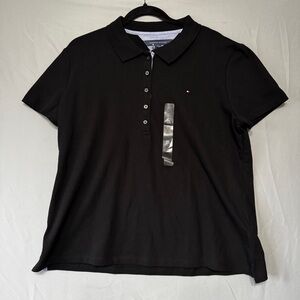 Tommy Hilfigier Mens Size XL Polo Tee Black Logo Preppy Office Business NWT